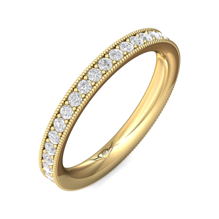 14K Gold Yellow Micropave Wedding Band from the Micropave collection - DWBFM1-.75_14KY