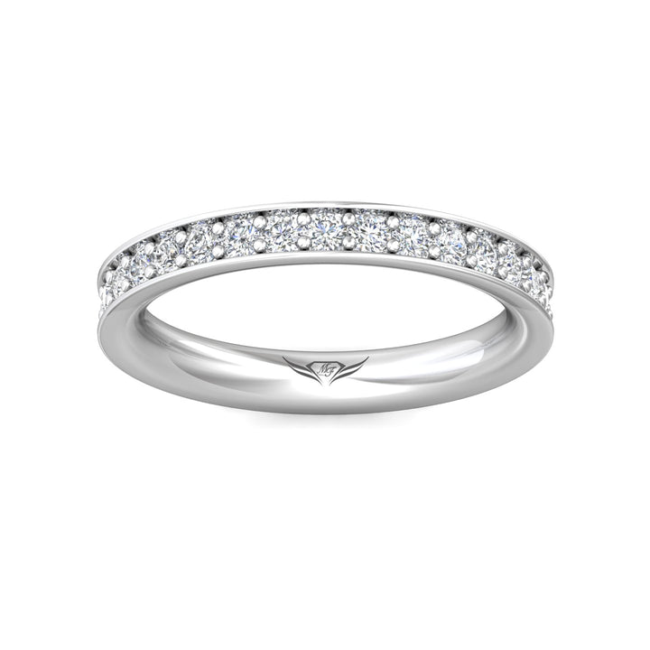 18K Gold White Micropave Wedding Band from the Micropave collection - DWBFM3-1.00_18KW