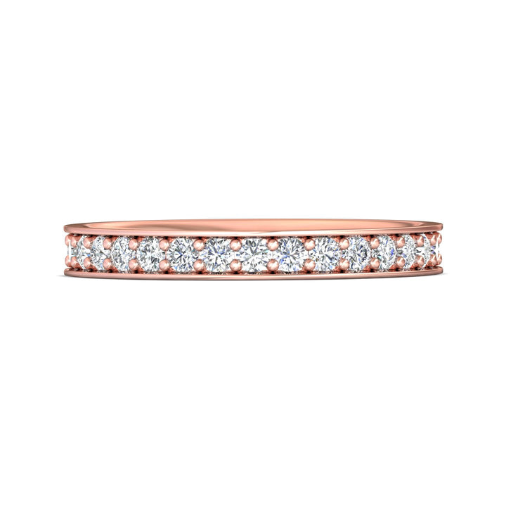 14K Gold Pink Micropave Wedding Band from the Micropave collection - DWBFM3-1.00_14KP