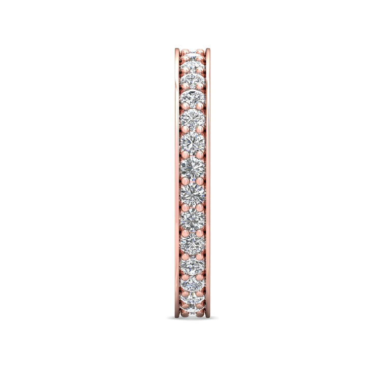 14K Gold Pink Micropave Wedding Band from the Micropave collection - DWBFM3-1.00_14KP