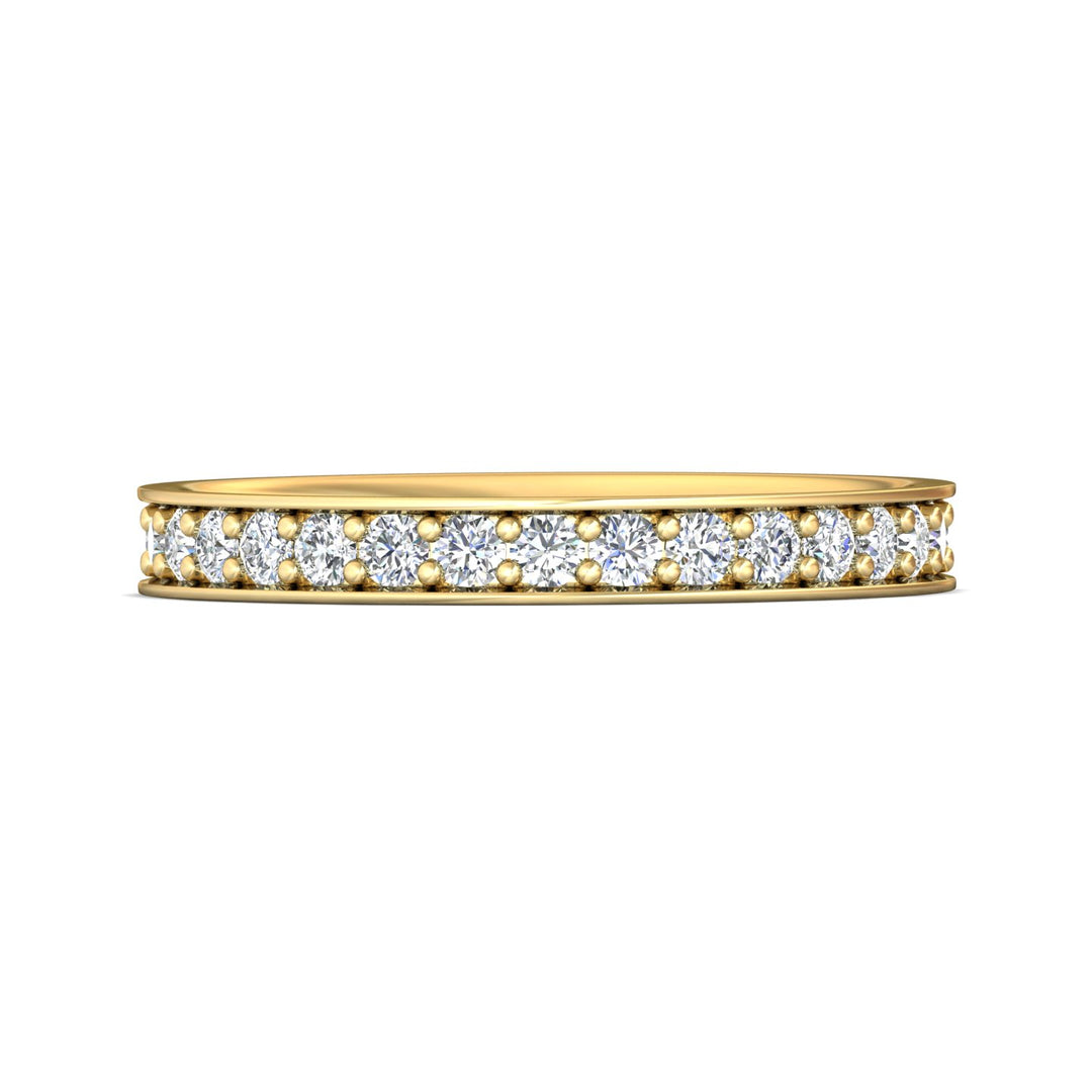 14K Gold Yellow Micropave Wedding Band from the Micropave collection - DWBFM3-1.00_14KY