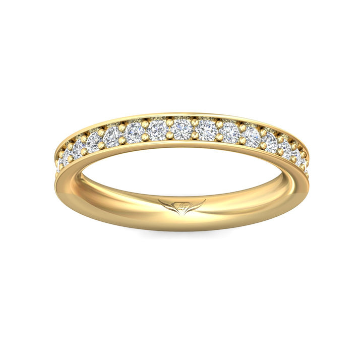 14K Gold Yellow Micropave Wedding Band from the Micropave collection - DWBFM3-1.00_14KY