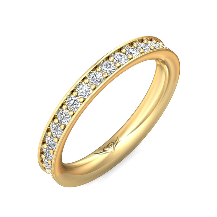 14K Gold Yellow Micropave Wedding Band from the Micropave collection - DWBFM3-1.00_14KY