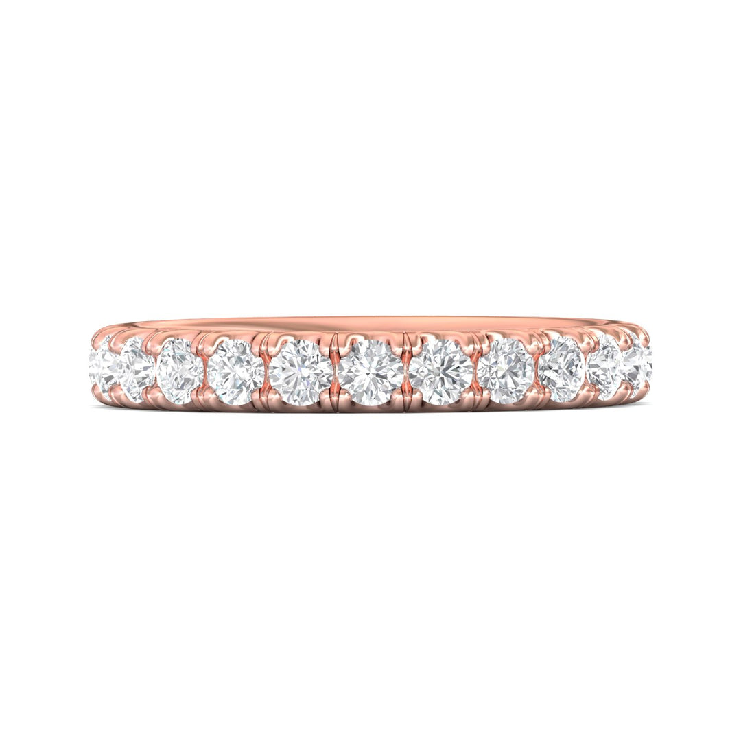 14K Gold Pink Micropave Wedding Band from the Micropave collection - DWBFM4-1.50_14KP