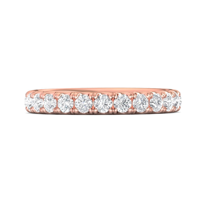 14K Gold Pink Micropave Wedding Band from the Micropave collection - DWBFM4-1.50_14KP