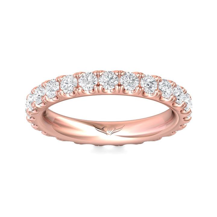 14K Gold Pink Micropave Wedding Band from the Micropave collection - DWBFM4-1.50_14KP