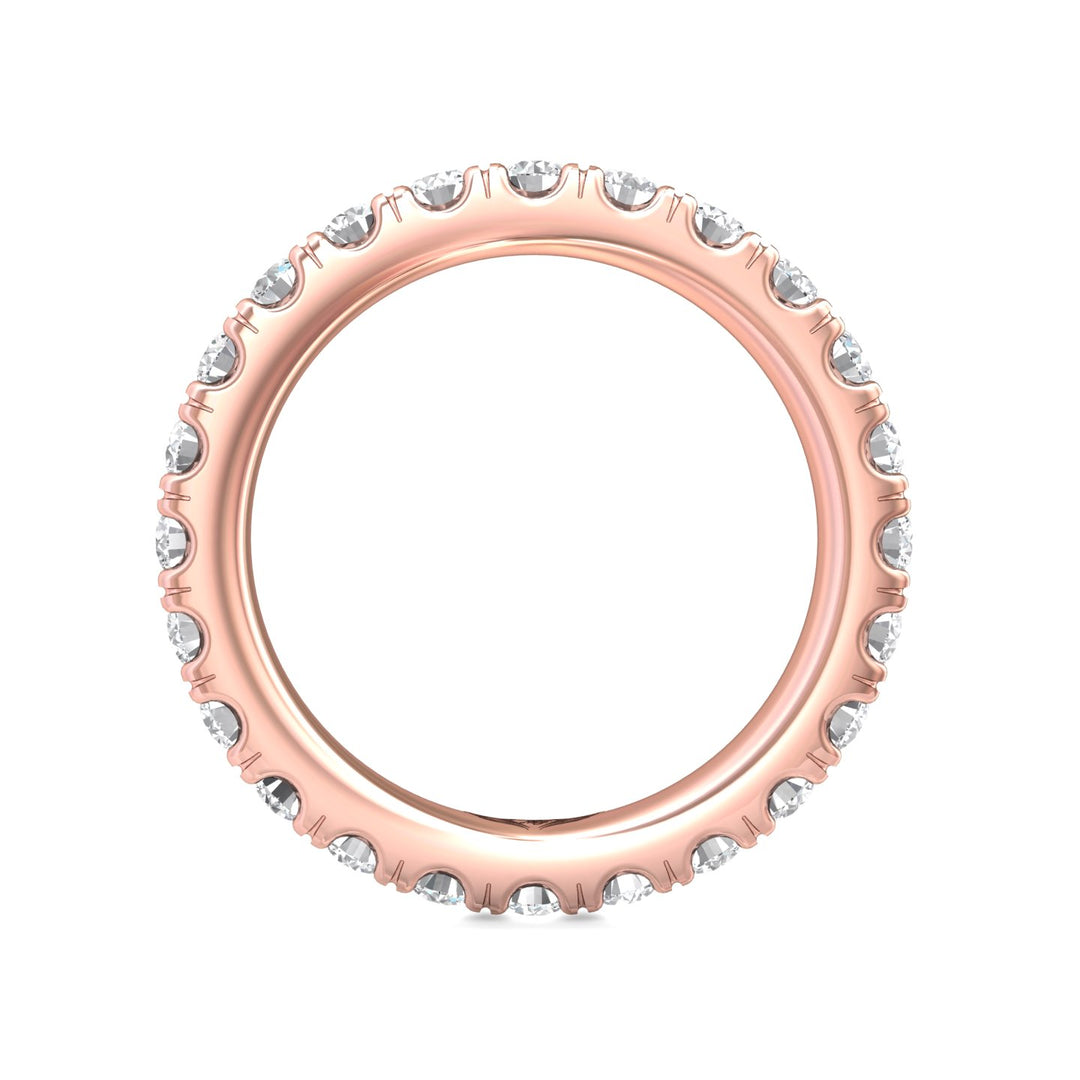 14K Gold Pink Micropave Wedding Band from the Micropave collection - DWBFM4-1.50_14KP