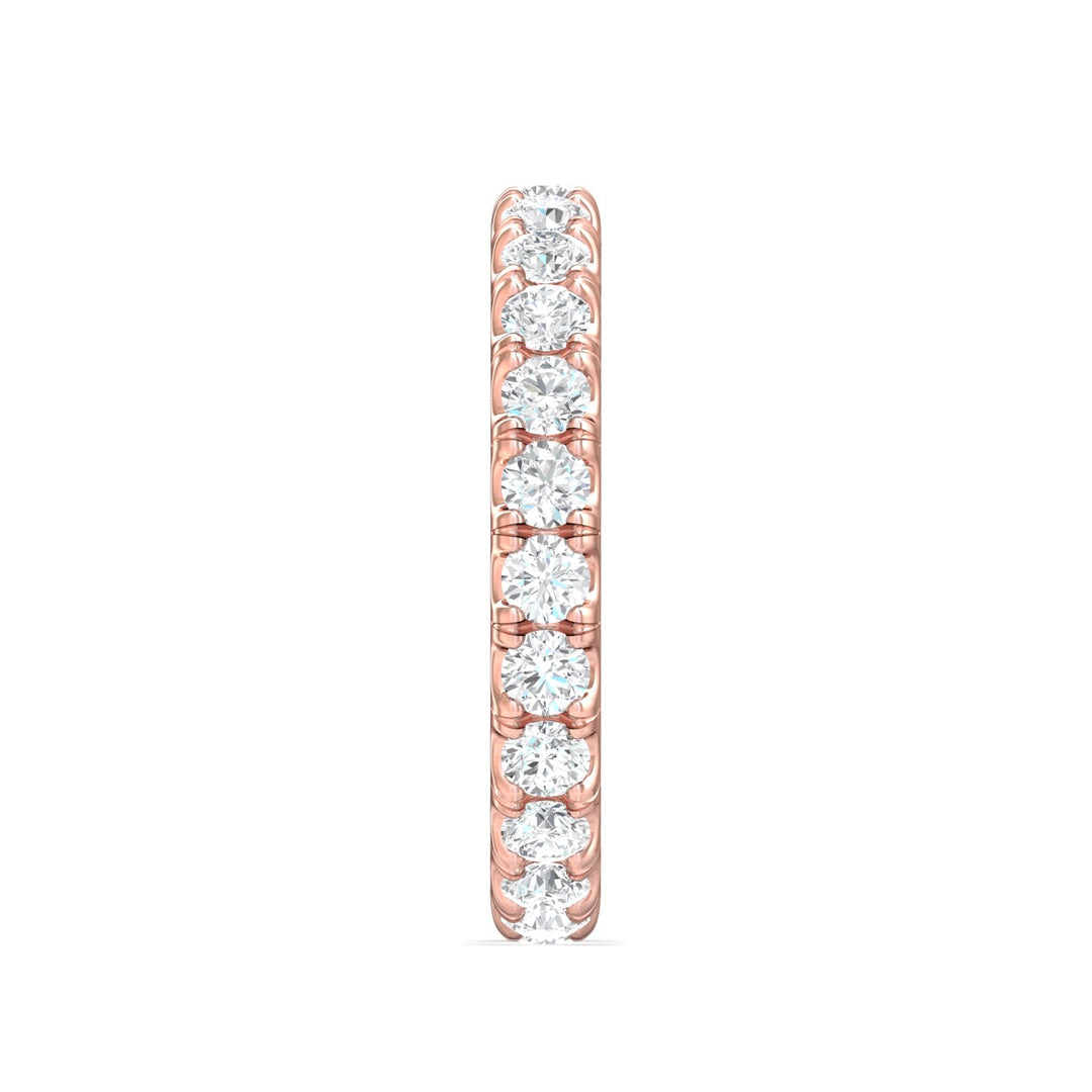 14K Gold Pink Micropave Wedding Band from the Micropave collection - DWBFM4-1.50_14KP