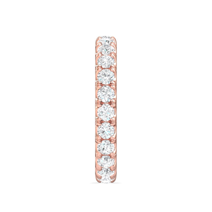 14K Gold Pink Micropave Wedding Band from the Micropave collection - DWBFM4-1.50_14KP