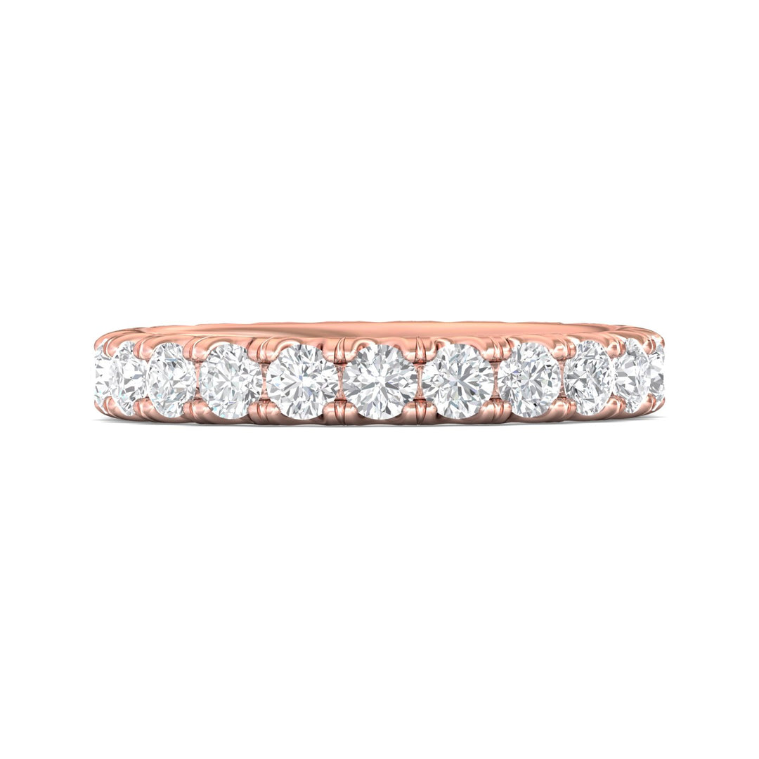 14K Gold Pink Micropave Wedding Band from the Micropave collection - DWBFM4-2.00_14KP