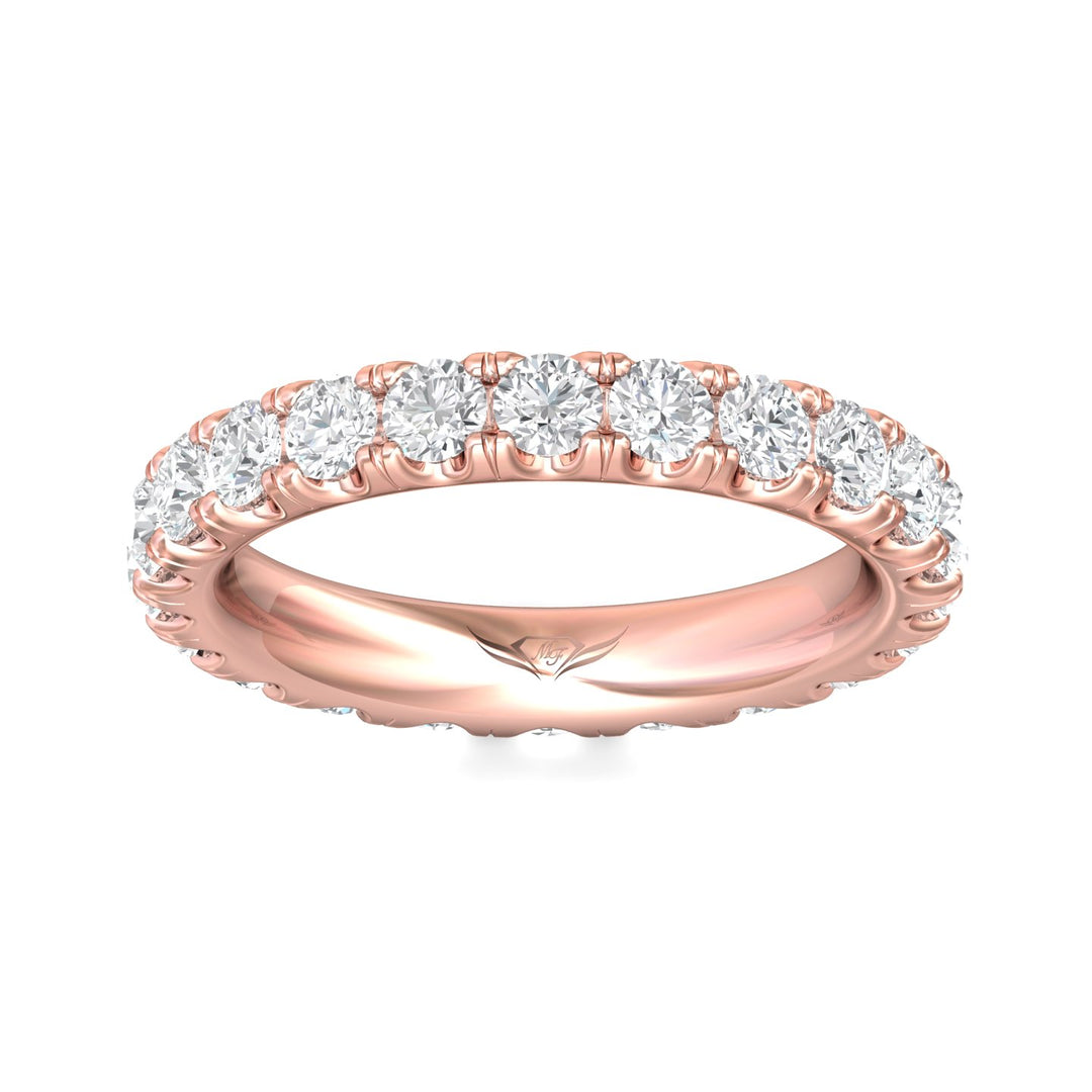 14K Gold Pink Micropave Wedding Band from the Micropave collection - DWBFM4-2.00_14KP