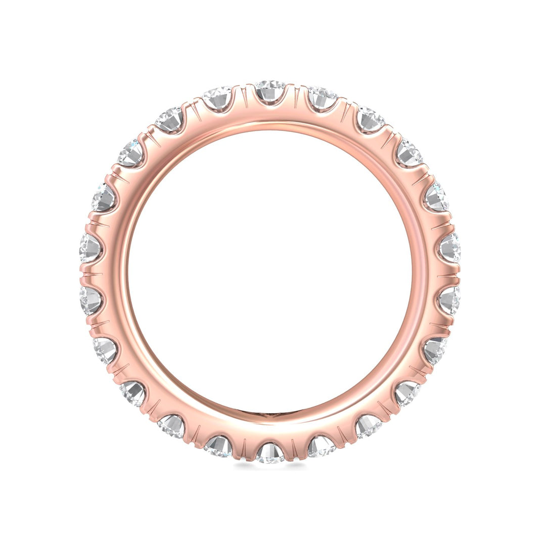 14K Gold Pink Micropave Wedding Band from the Micropave collection - DWBFM4-2.00_14KP