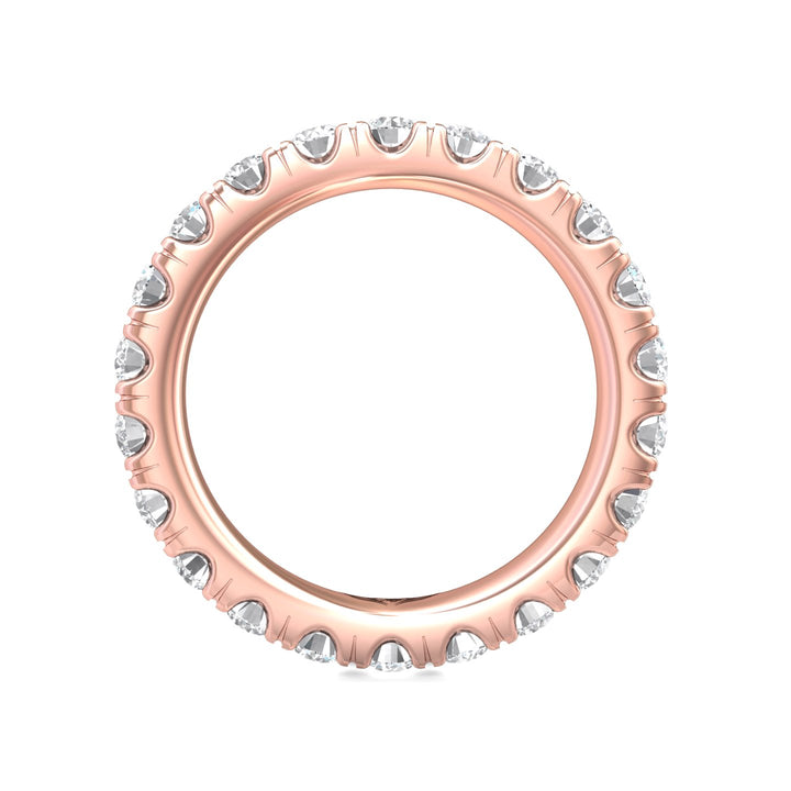 14K Gold Pink Micropave Wedding Band from the Micropave collection - DWBFM4-2.00_14KP