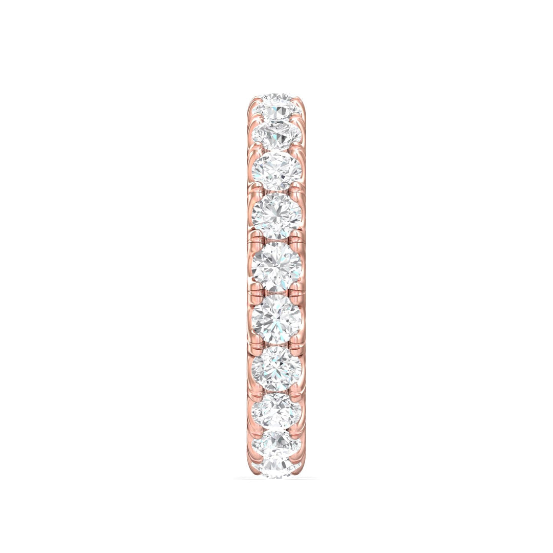 14K Gold Pink Micropave Wedding Band from the Micropave collection - DWBFM4-2.00_14KP