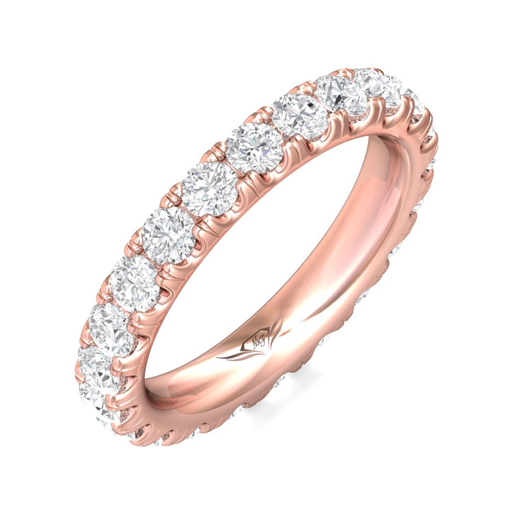 14K Gold Pink Micropave Wedding Band from the Micropave collection - DWBFM4-2.00_14KP