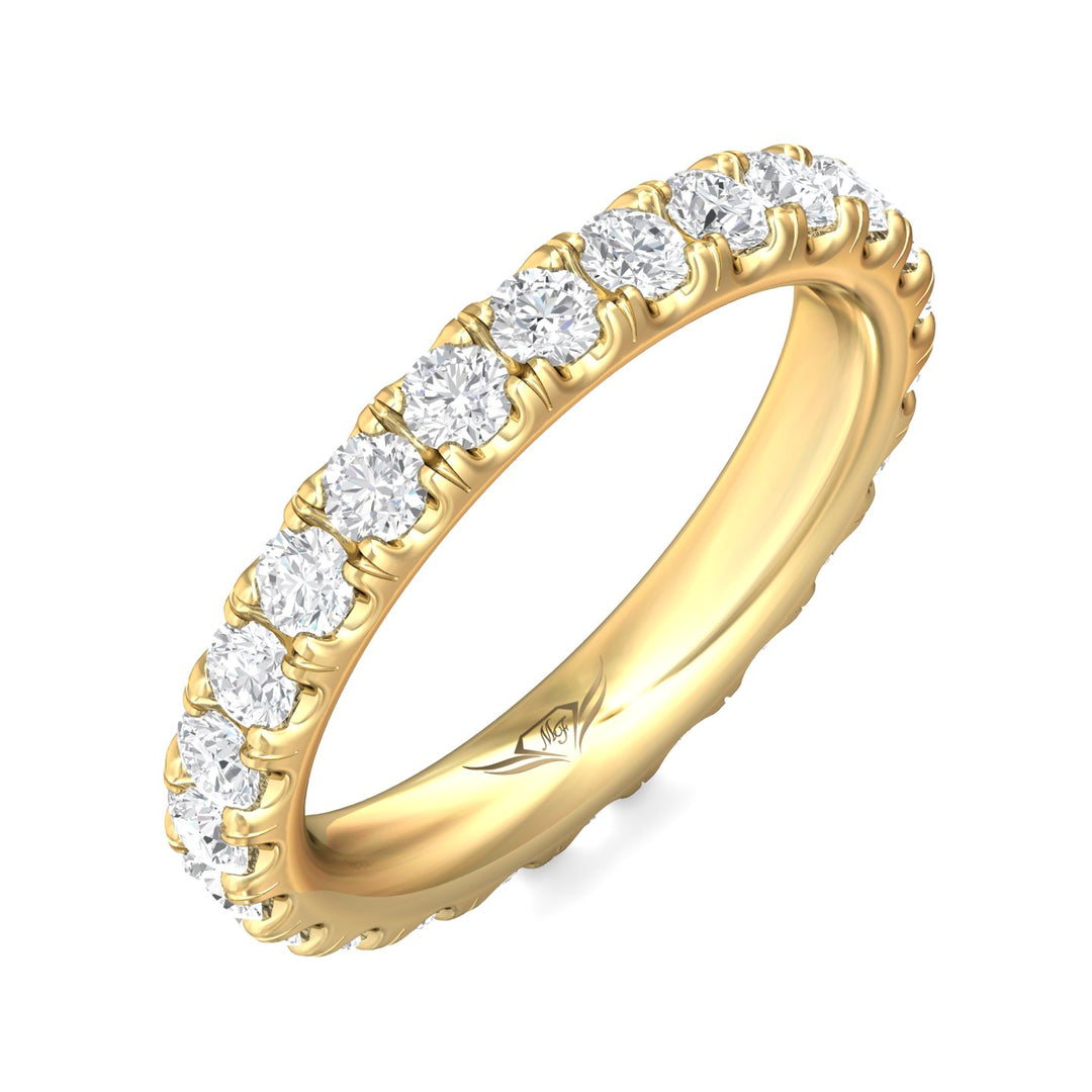 14K Gold Yellow Micropave Wedding Band from the Micropave collection - DWBFM4-1.50_14KY