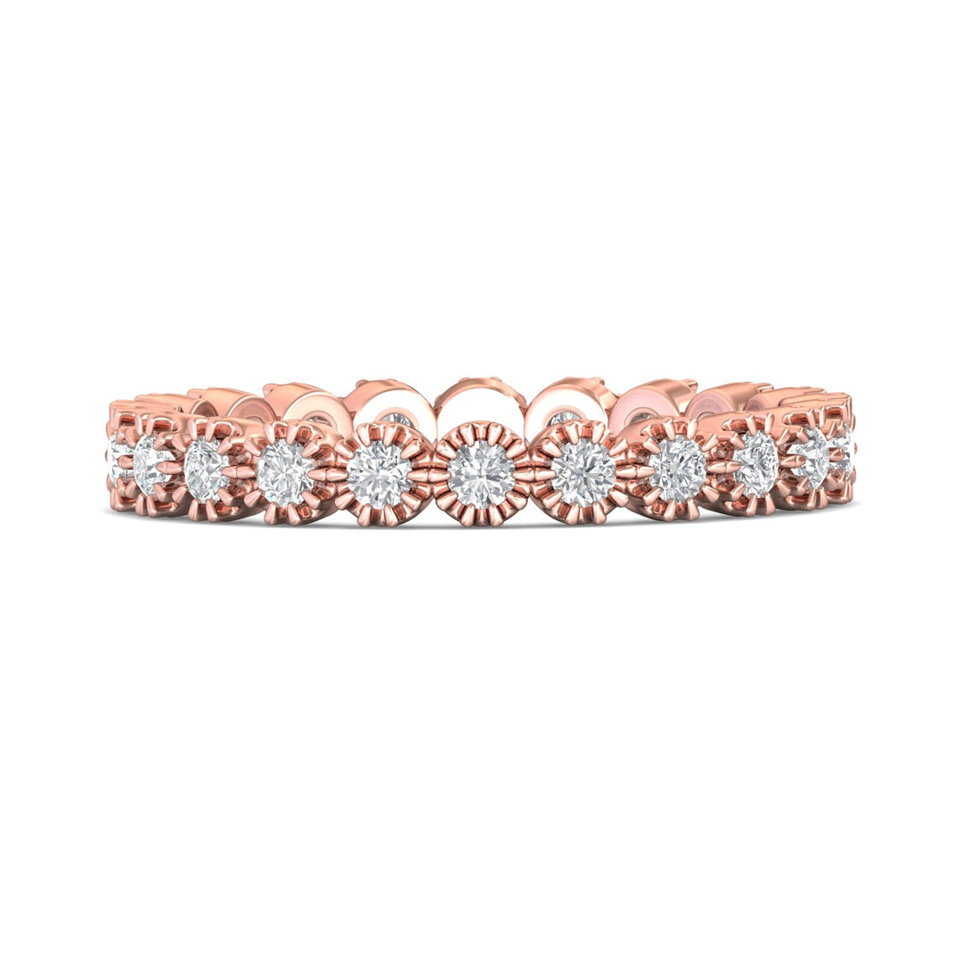 14K Gold Pink Micropave Wedding Band from the Micropave collection - DWBFM52XS_14KP