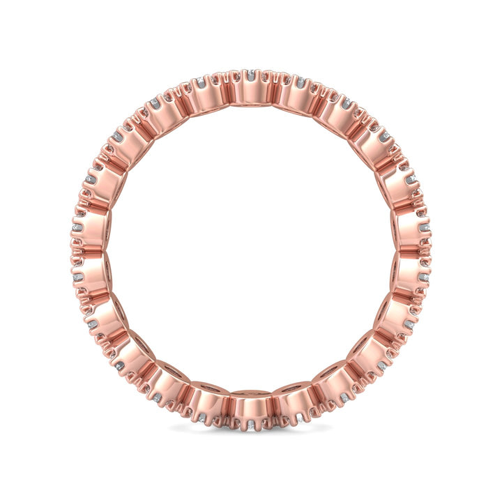 14K Gold Pink Micropave Wedding Band from the Micropave collection - DWBFM52XS_14KP