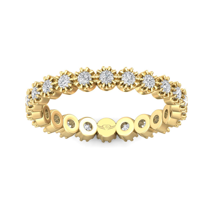 14K Gold Yellow Micropave Wedding Band from the Micropave collection - DWBFM52XS_14KY
