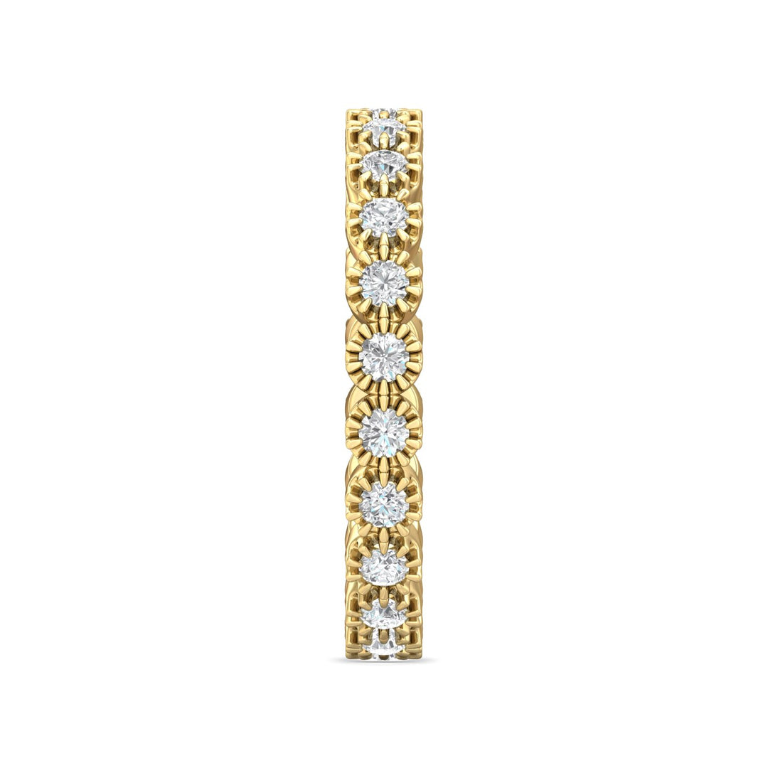 14K Gold Yellow Micropave Wedding Band from the Micropave collection - DWBFM52XS_14KY