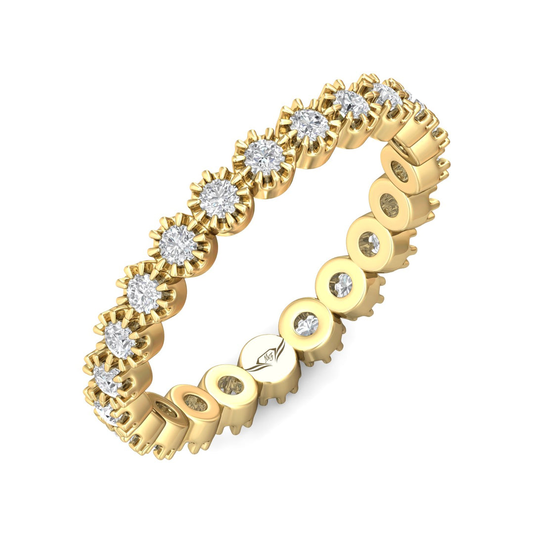14K Gold Yellow Micropave Wedding Band from the Micropave collection - DWBFM52XS_14KY