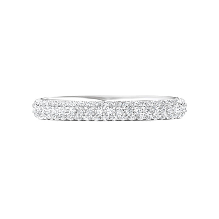 18K Gold White Micropave Wedding Band from the Micropave collection - DWBFM6-.75_18KW