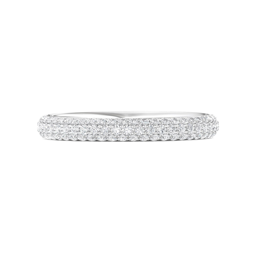 14K Gold White Micropave Wedding Band from the Micropave collection - DWBFM6-.75_14KW