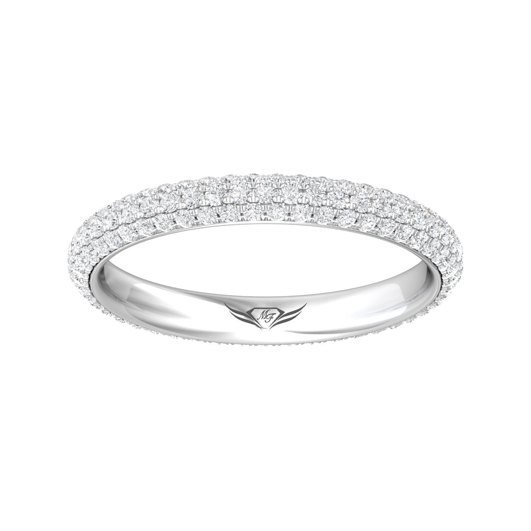 Platinum White Micropave Wedding Band from the Micropave collection - DWBFM6-.75_PlatW