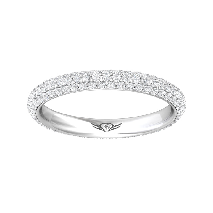 Platinum White Micropave Wedding Band from the Micropave collection - DWBFM6-.75_PlatW