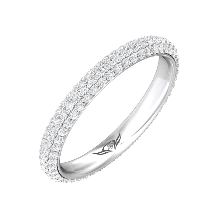 18K Gold White Micropave Wedding Band from the Micropave collection - DWBFM6-.75_18KW