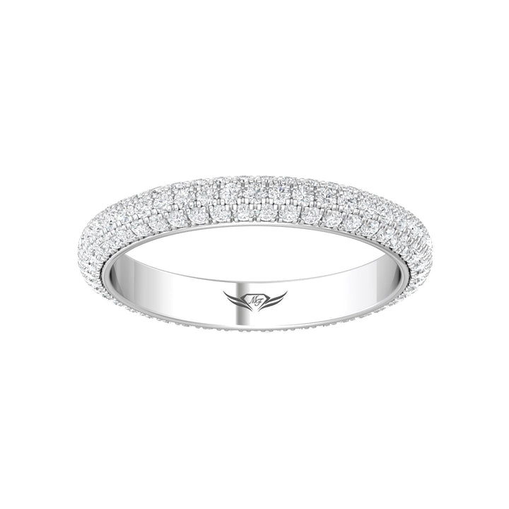 14K Gold White Micropave Wedding Band from the Micropave collection - DWBFM6-1.00_14KW
