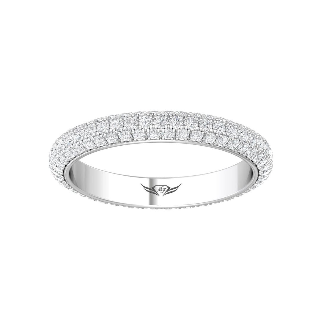Platinum White Micropave Wedding Band from the Micropave collection - DWBFM6-1.00_PlatW