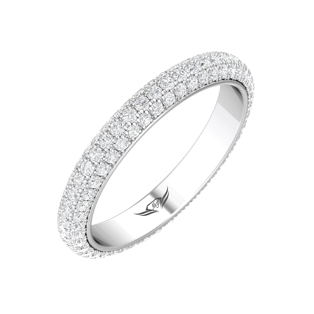 18K Gold White Micropave Wedding Band from the Micropave collection - DWBFM6-1.00_18KW