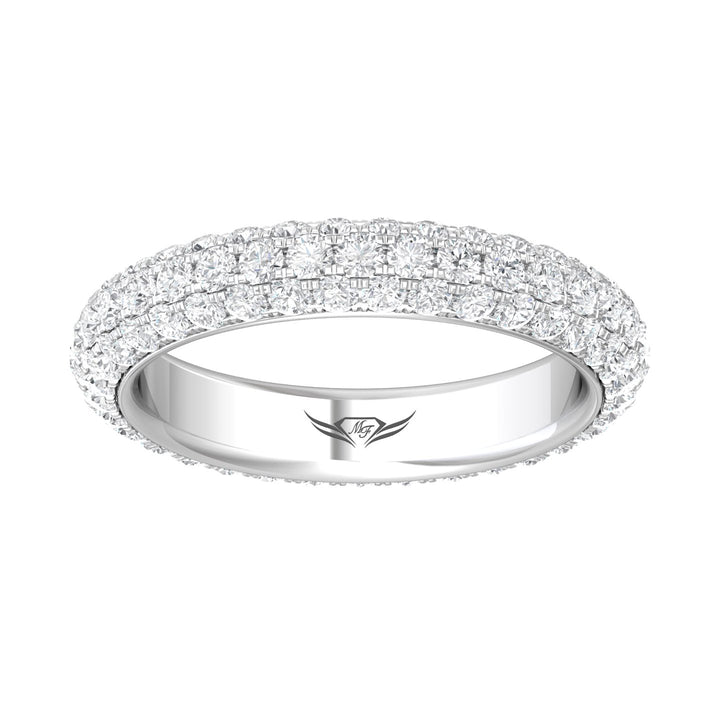 18K Gold White Micropave Wedding Band from the Micropave collection - DWBFM6-2.00_18KW