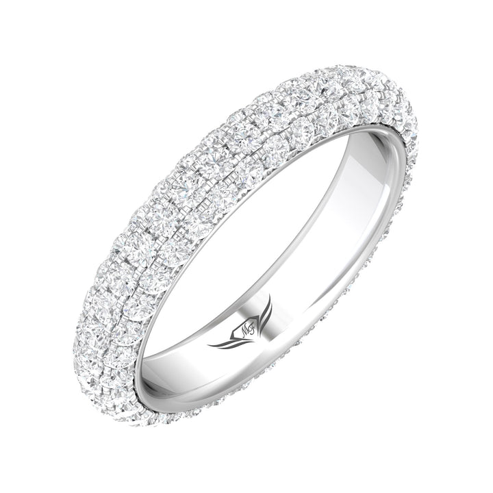 18K Gold White Micropave Wedding Band from the Micropave collection - DWBFM6-2.00_18KW