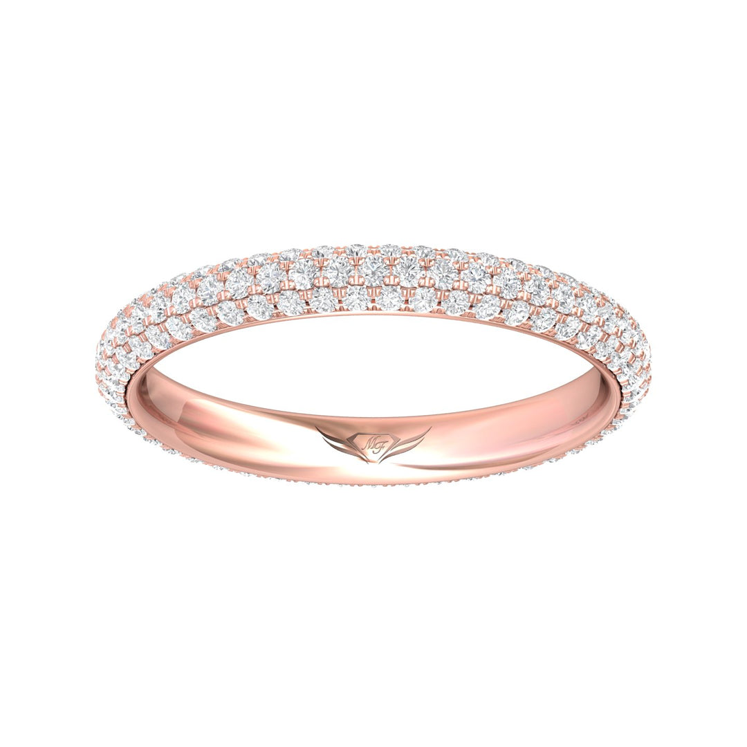 18K Gold Pink Micropave Wedding Band from the Micropave collection - DWBFM6-.75_18KP