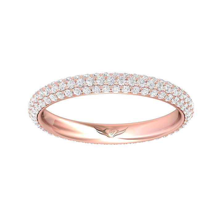 18K Gold Pink Micropave Wedding Band from the Micropave collection - DWBFM6-.75_18KP