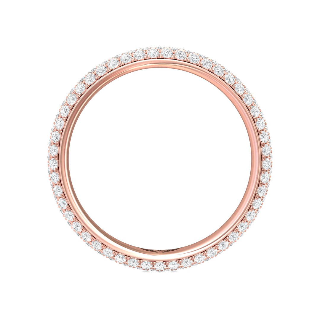 18K Gold Pink Micropave Wedding Band from the Micropave collection - DWBFM6-.75_18KP