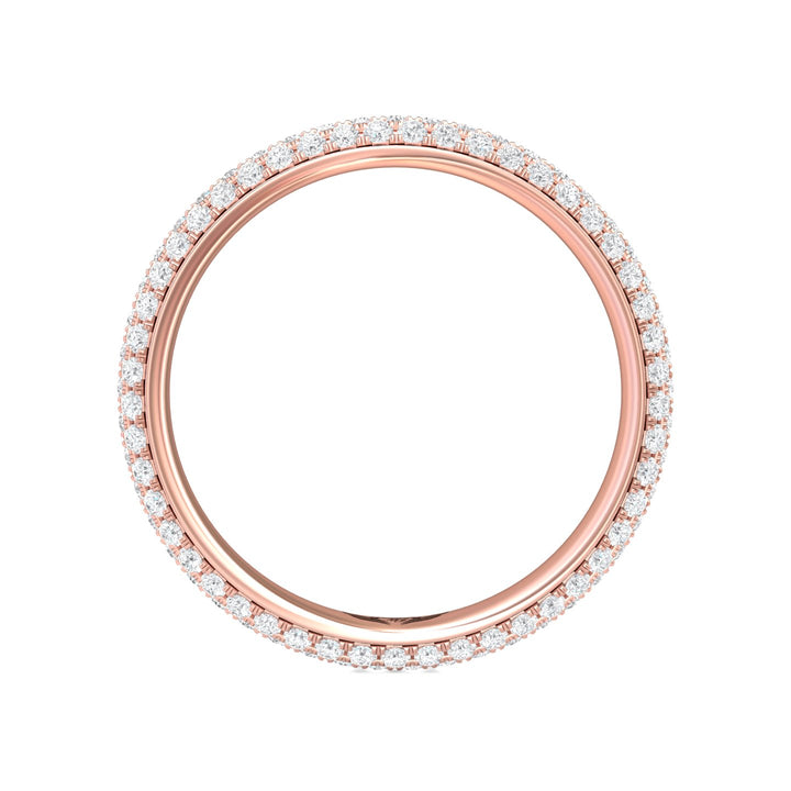 18K Gold Pink Micropave Wedding Band from the Micropave collection - DWBFM6-.75_18KP