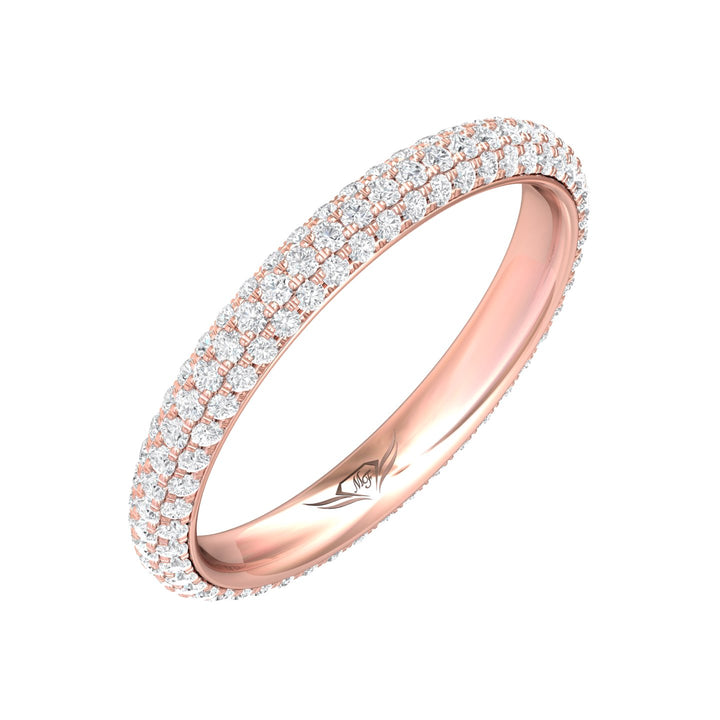 18K Gold Pink Micropave Wedding Band from the Micropave collection - DWBFM6-.75_18KP