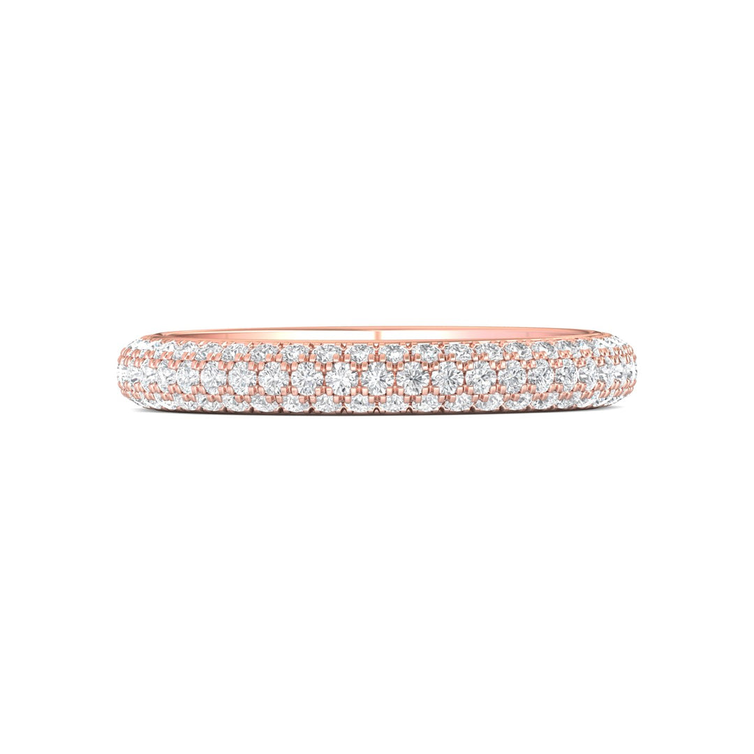 14K Gold Pink Micropave Wedding Band from the Micropave collection - DWBFM6-1.00_14KP