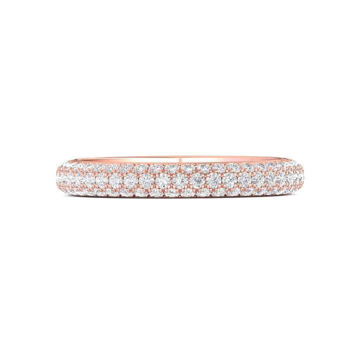 14K Gold Pink Micropave Wedding Band from the Micropave collection - DWBFM6-1.00_14KP