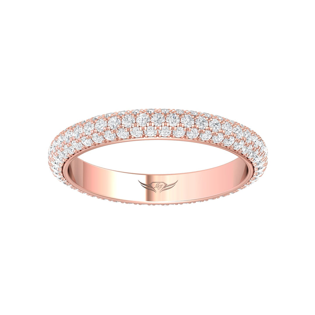 14K Gold Pink Micropave Wedding Band from the Micropave collection - DWBFM6-1.00_14KP