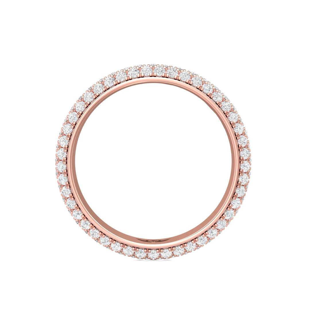 14K Gold Pink Micropave Wedding Band from the Micropave collection - DWBFM6-1.00_14KP