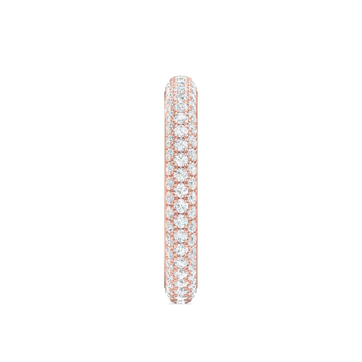 14K Gold Pink Micropave Wedding Band from the Micropave collection - DWBFM6-1.00_14KP