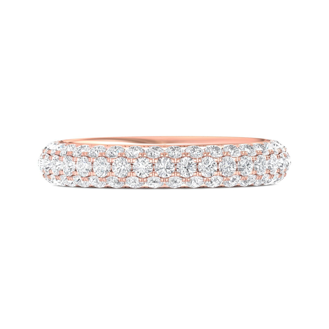 18K Gold Pink Micropave Wedding Band from the Micropave collection - DWBFM6-2.00_18KP