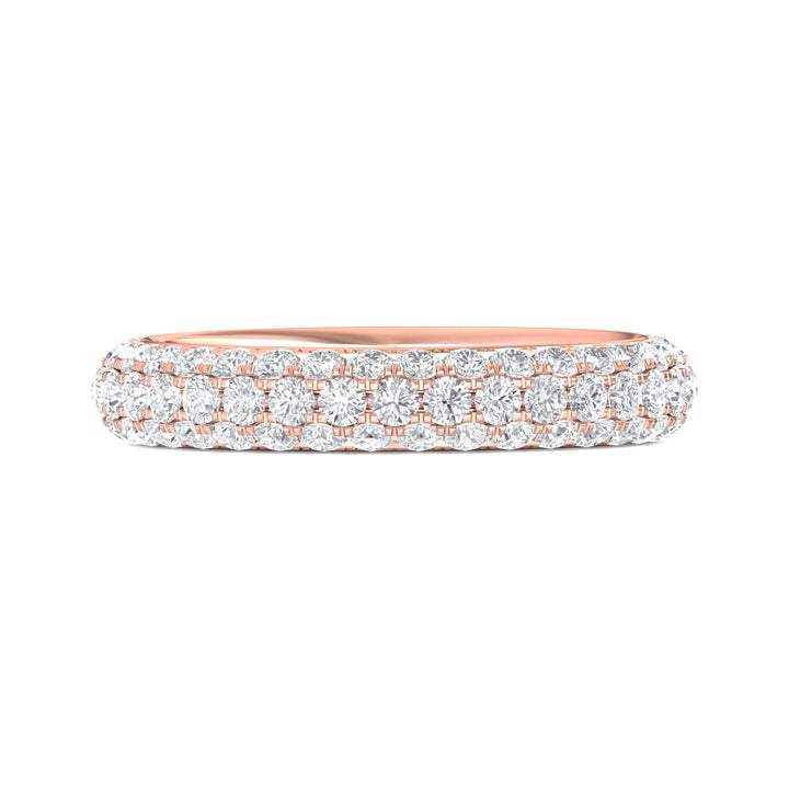 14K Gold Pink Micropave Wedding Band from the Micropave collection - DWBFM6-2.00_14KP