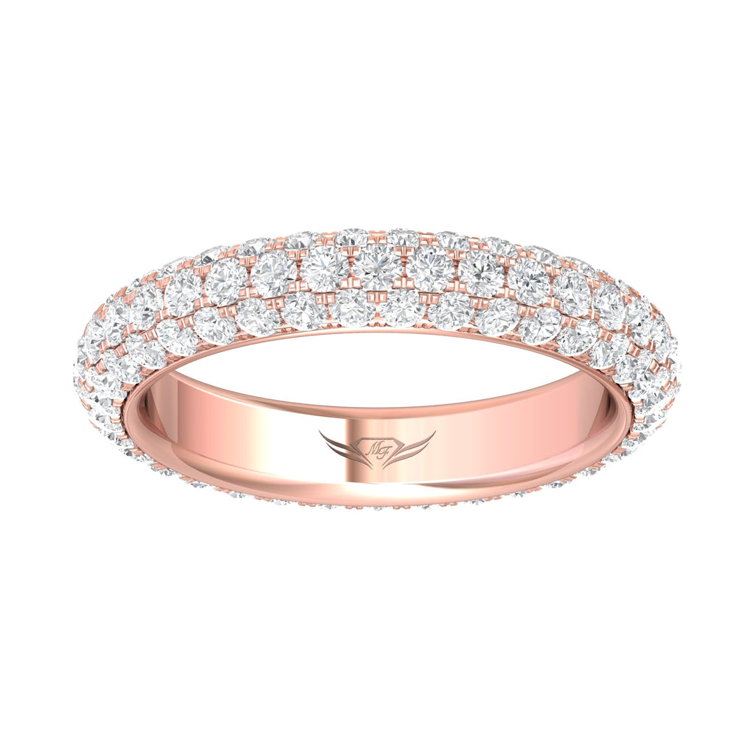 14K Gold Pink Micropave Wedding Band from the Micropave collection - DWBFM6-2.00_14KP