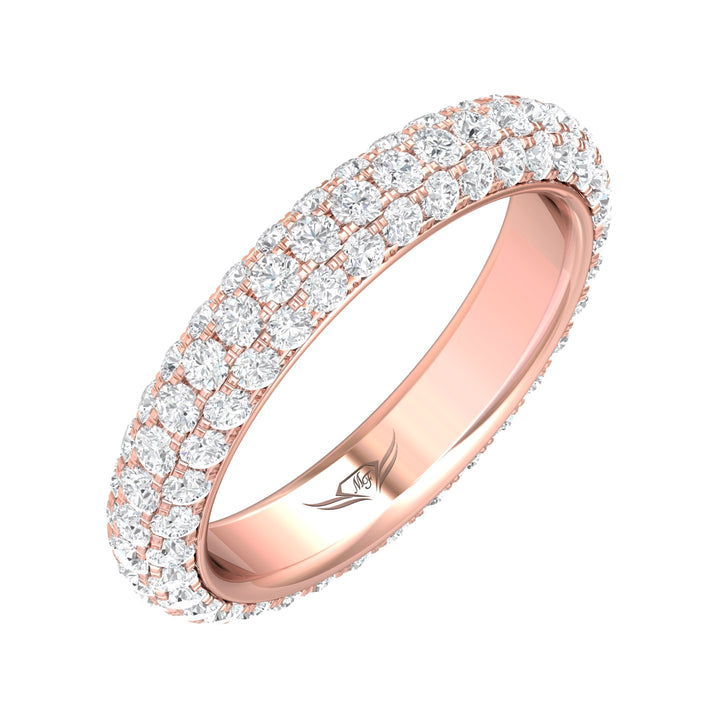 14K Gold Pink Micropave Wedding Band from the Micropave collection - DWBFM6-2.00_14KP