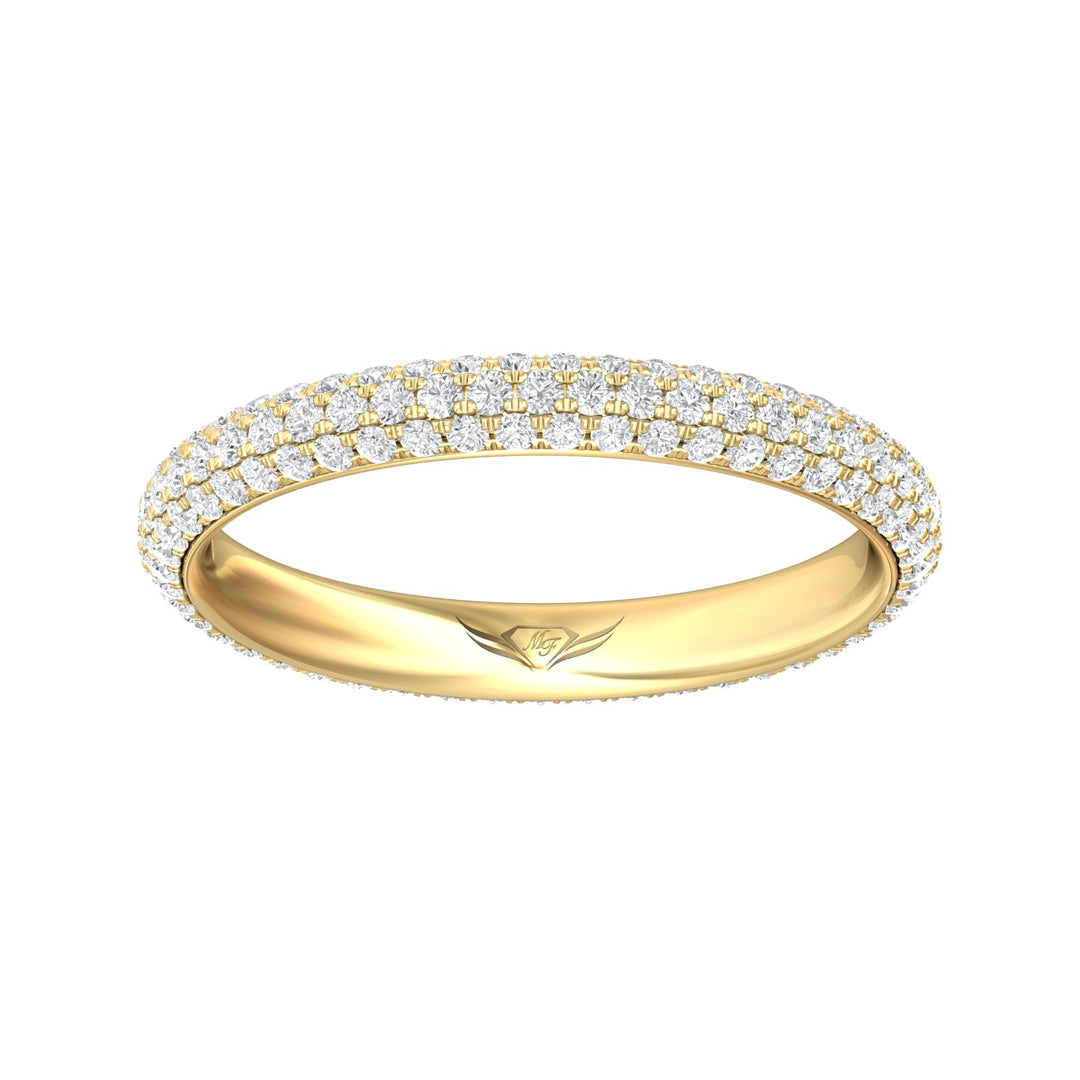 18K Gold Yellow Micropave Wedding Band from the Micropave collection - DWBFM6-.75_18KY